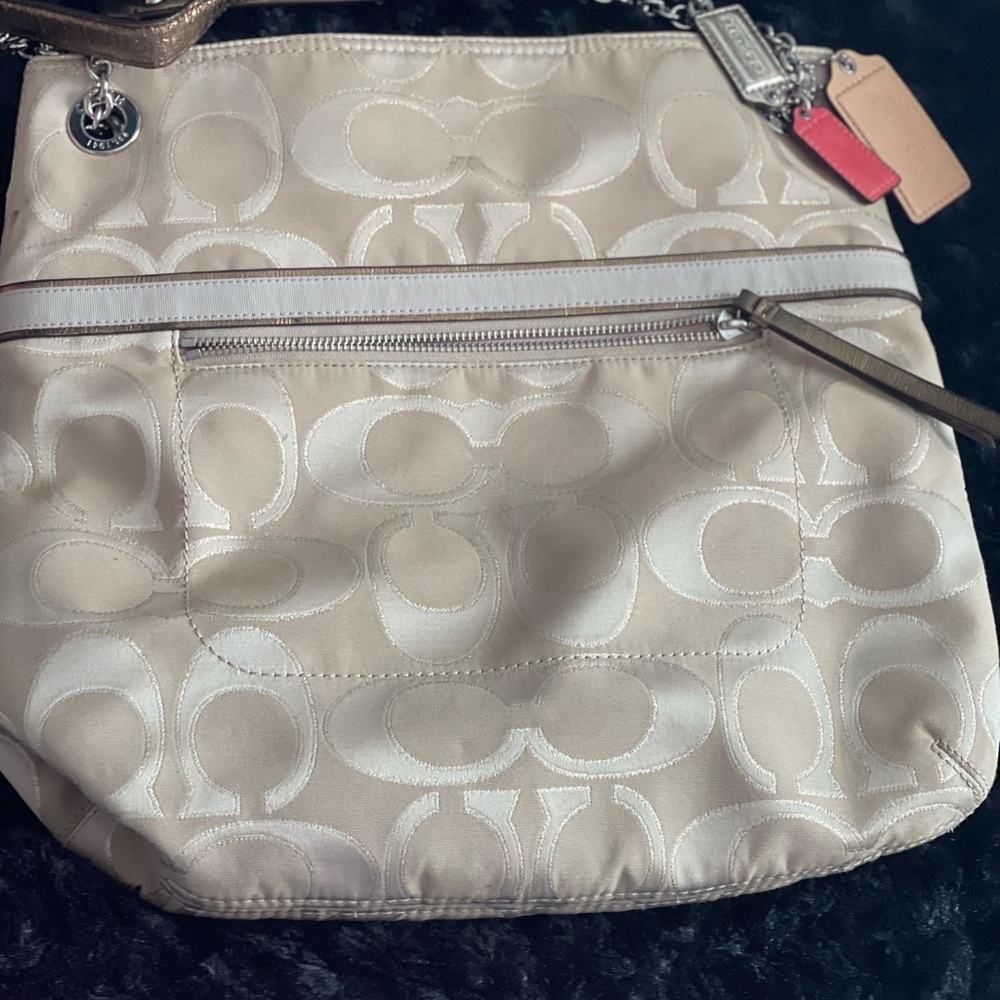 Coach Beige Signature Crossbody Bag